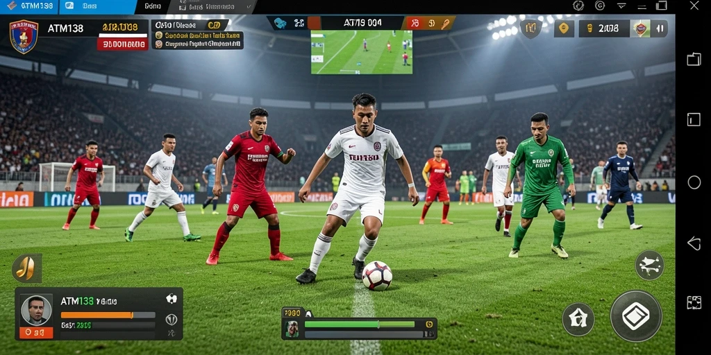 Tampilan gameplay menarik dari ATM138 dalam pertarungan sepak bola.