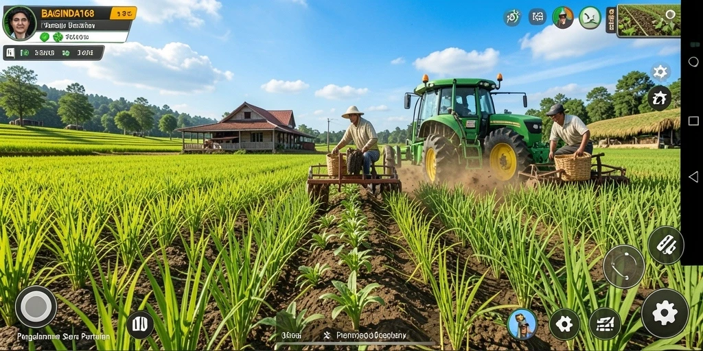 Tampilan gameplay yang menakjubkan dalam BAGINDA168 dengan berbagai aktivitas pertanian.