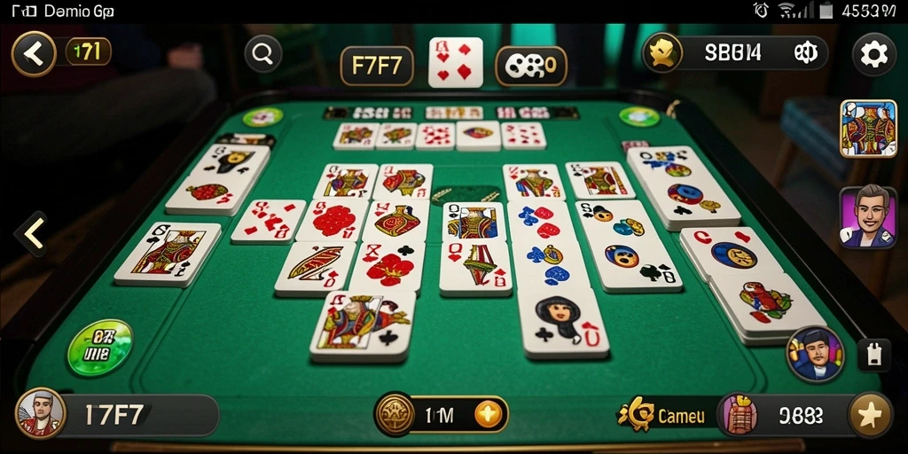 Screenshot gameplay F7F7 menunjukkan keseruan bermain Domino.