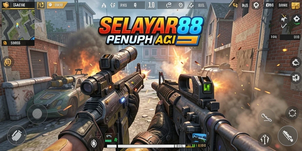Tampilan gameplay intens dalam SELAYAR88 dengan karakter yang siap bertempur.