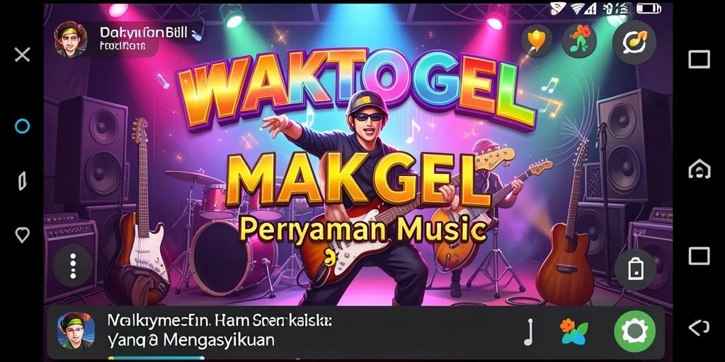 Screenshot utama WAKTOGEL menampilkan gameplay seru dengan tantangan musik.
