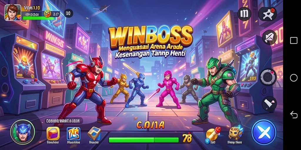 Tangkapan layar gameplay WINBOSS yang menunjukkan aksi seru di arena.